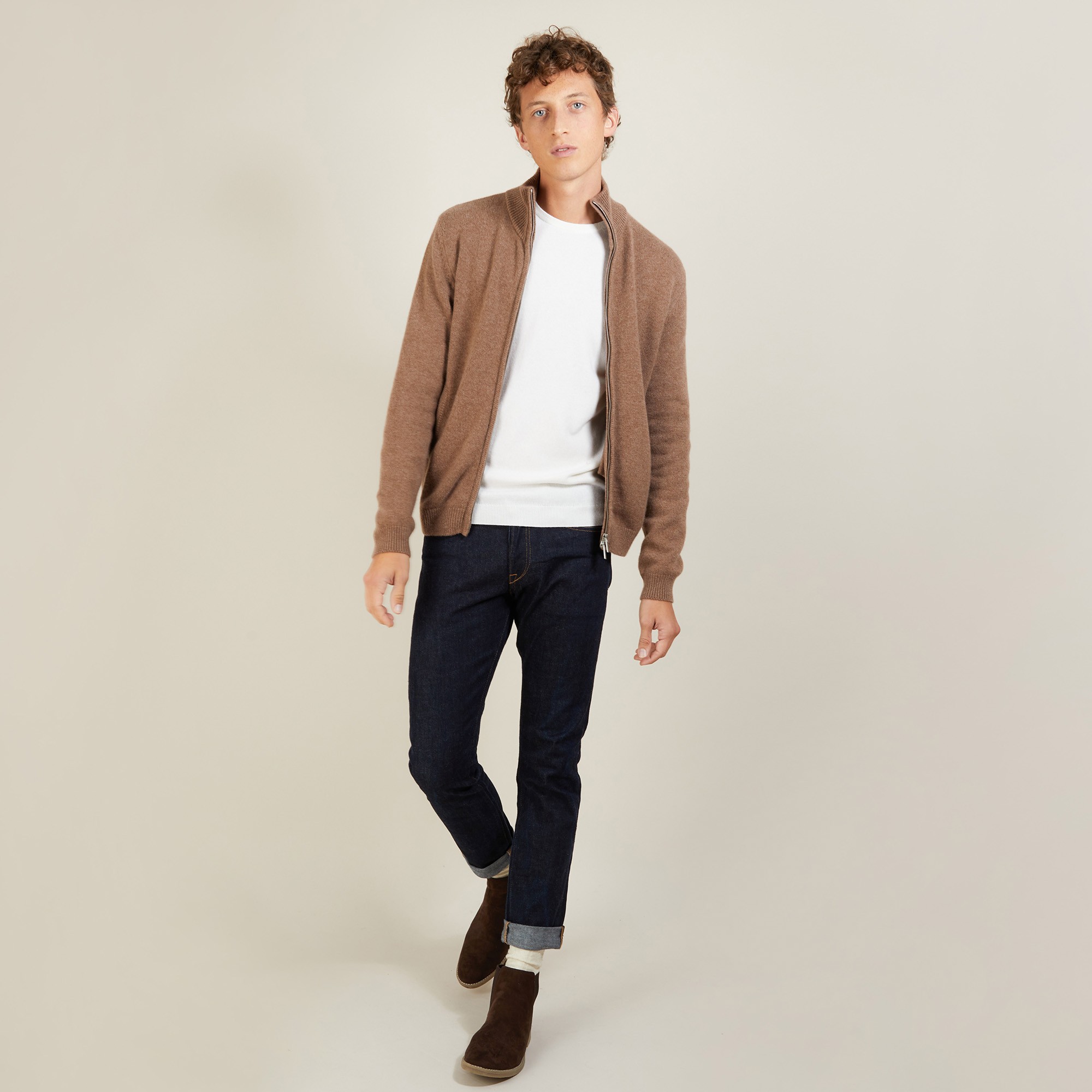 Veste zippée en cachemire 4 fils - Balthazar