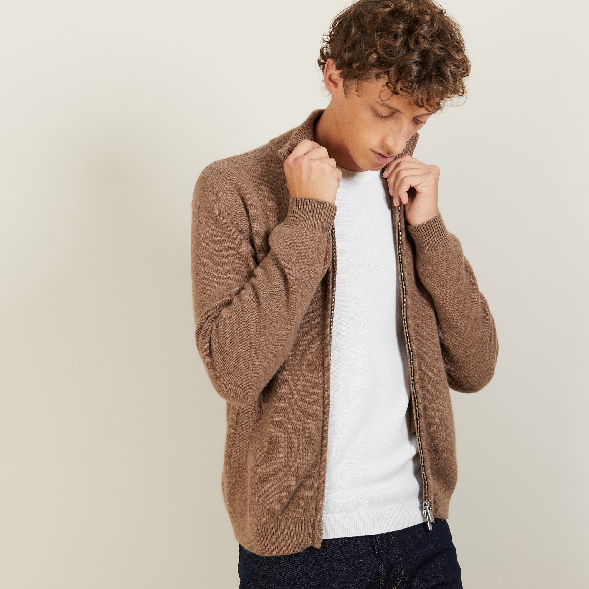 Veste zippée en cachemire 4 fils - Balthazar