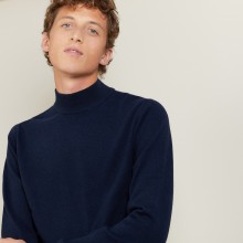 Pull à col montant en cachemire - Balzan 7040 marine - 05 Bleu marine