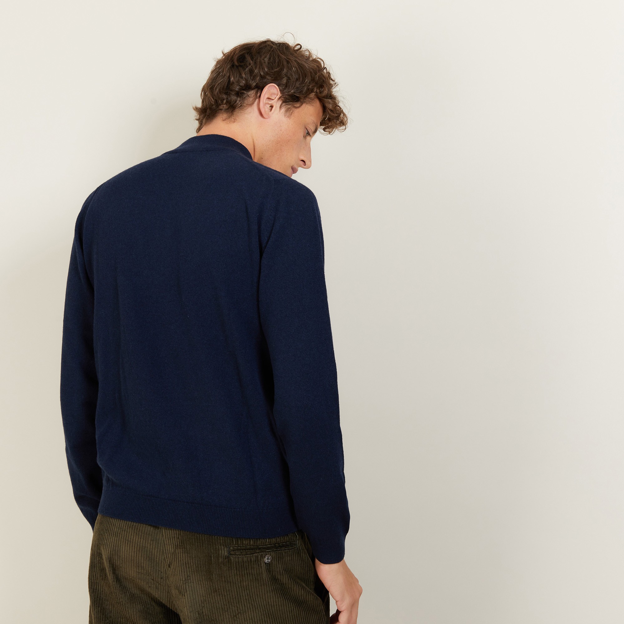 Pull à col montant en cachemire - Balzan 7040 marine - 05 Bleu marine