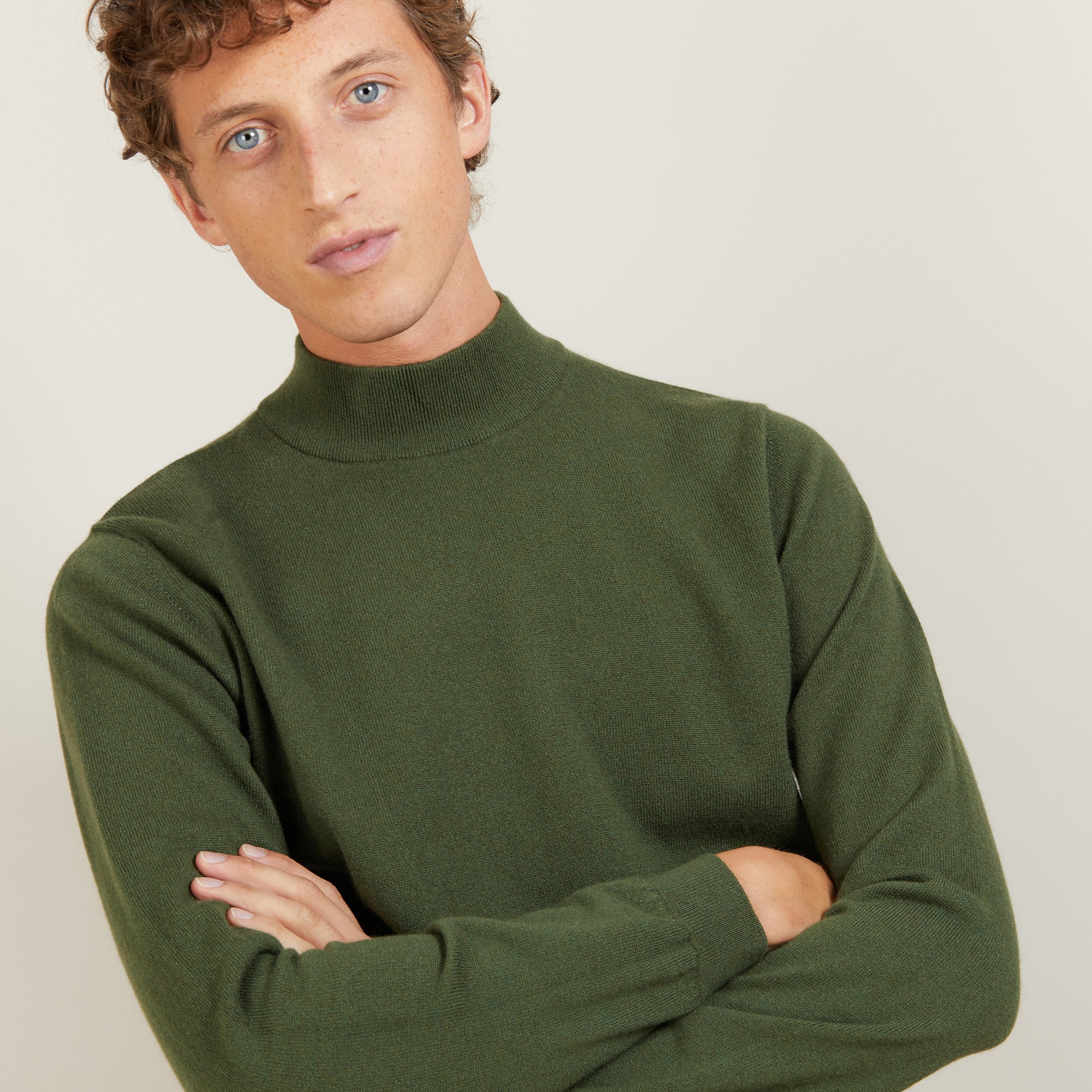 Pull à col montant en cachemire - Balzan 7050 bronze - 83 Kaki
