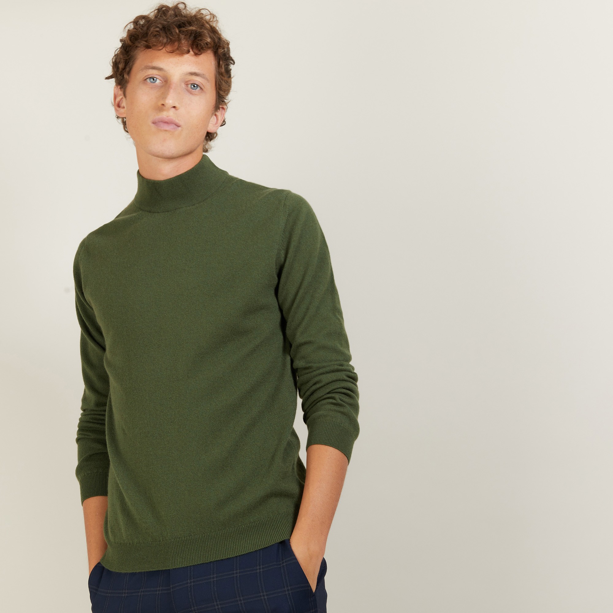 Pull à col montant en cachemire - Balzan 7050 bronze - 83 Kaki