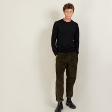 Pull col rond en laine et soie - Barsam 7010 noir - 01 Noir