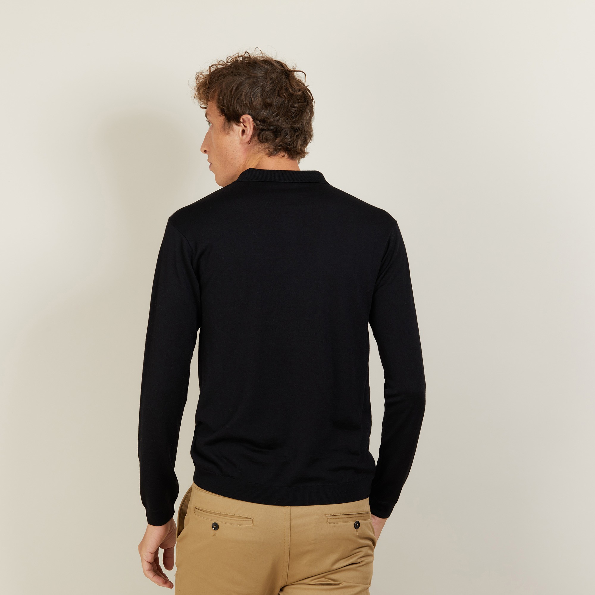 Polo en laine et soie - Bartev 7010 noir - 01 Noir