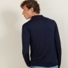 Polo en laine et soie - Bartev 7040 marine - 05 Bleu marine