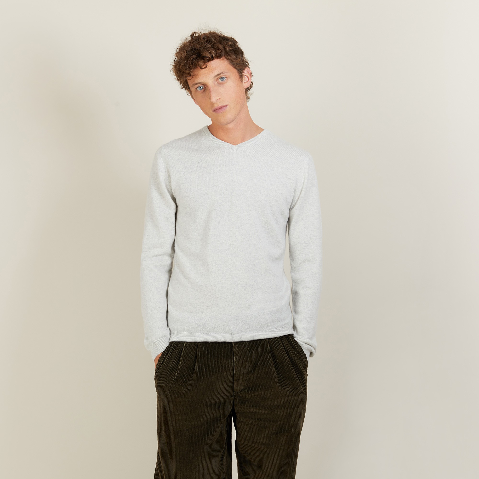 Pull col V en cachemire - Benjamin 7010 noir - 01 Noir
