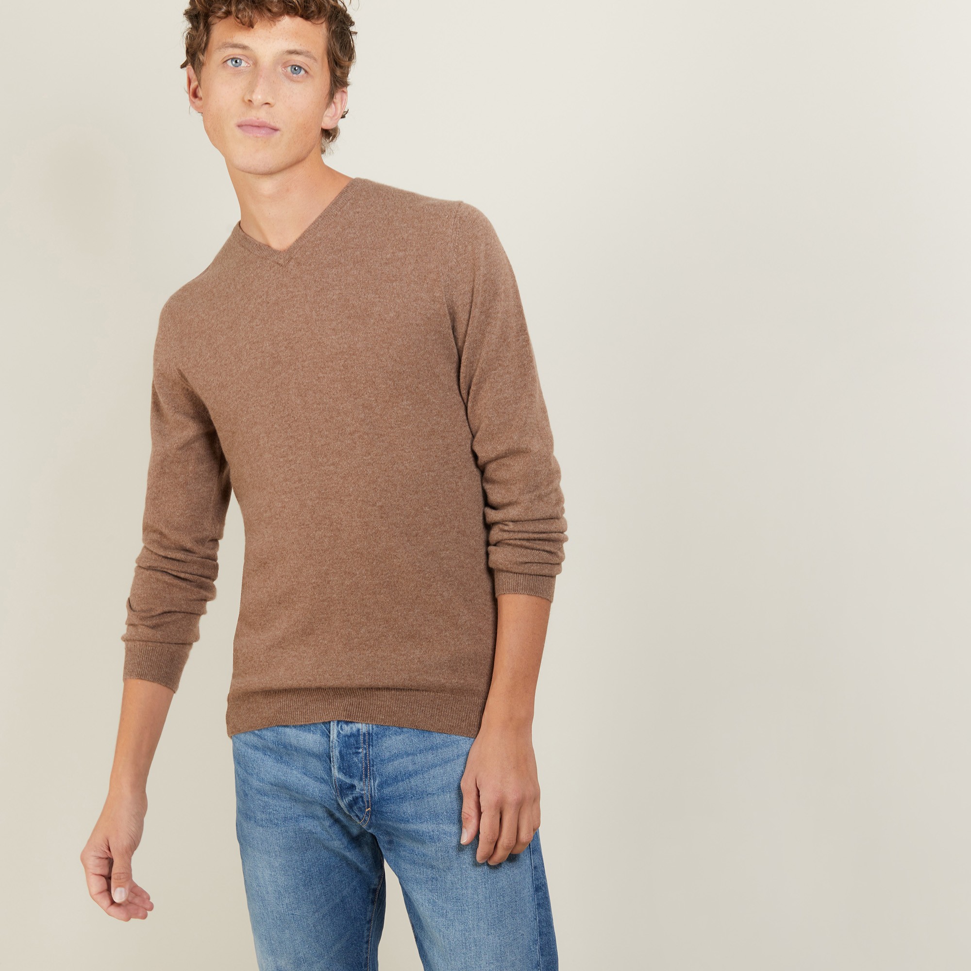 Pull col V en cachemire - Benjamin 7010 noir - 01 Noir