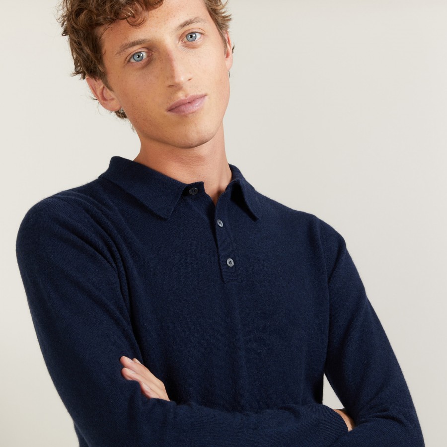 Suéter de cashmere com gola polo - Emerson