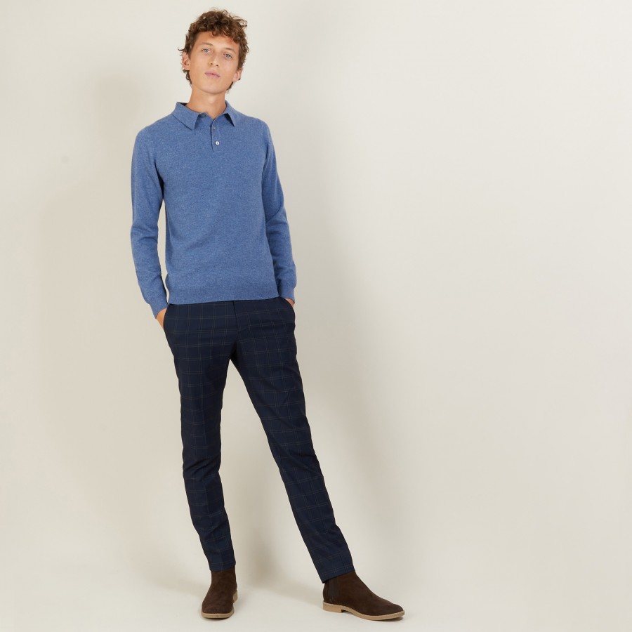 Suéter de cashmere com gola polo - Emerson