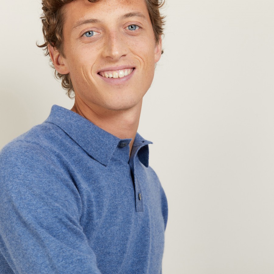 Suéter de cashmere com gola polo - Emerson