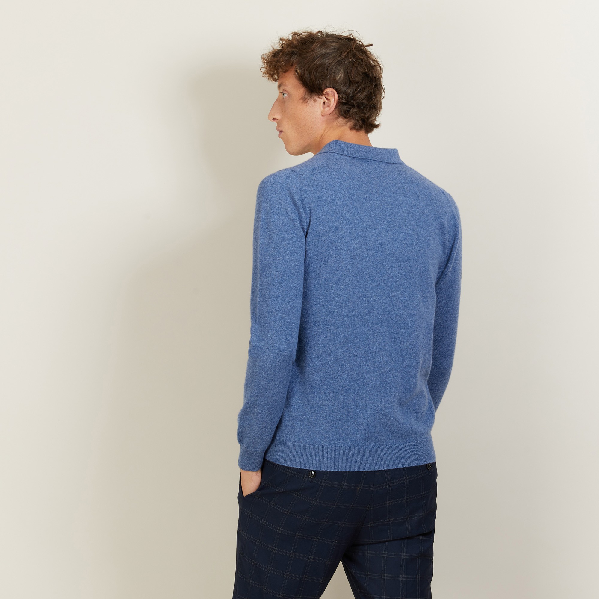 Polo manches longues en 100% cachemire - BILLY