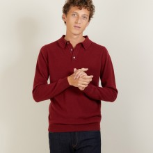 long-sleeved polo shirt in 100% cashmere-BILLY