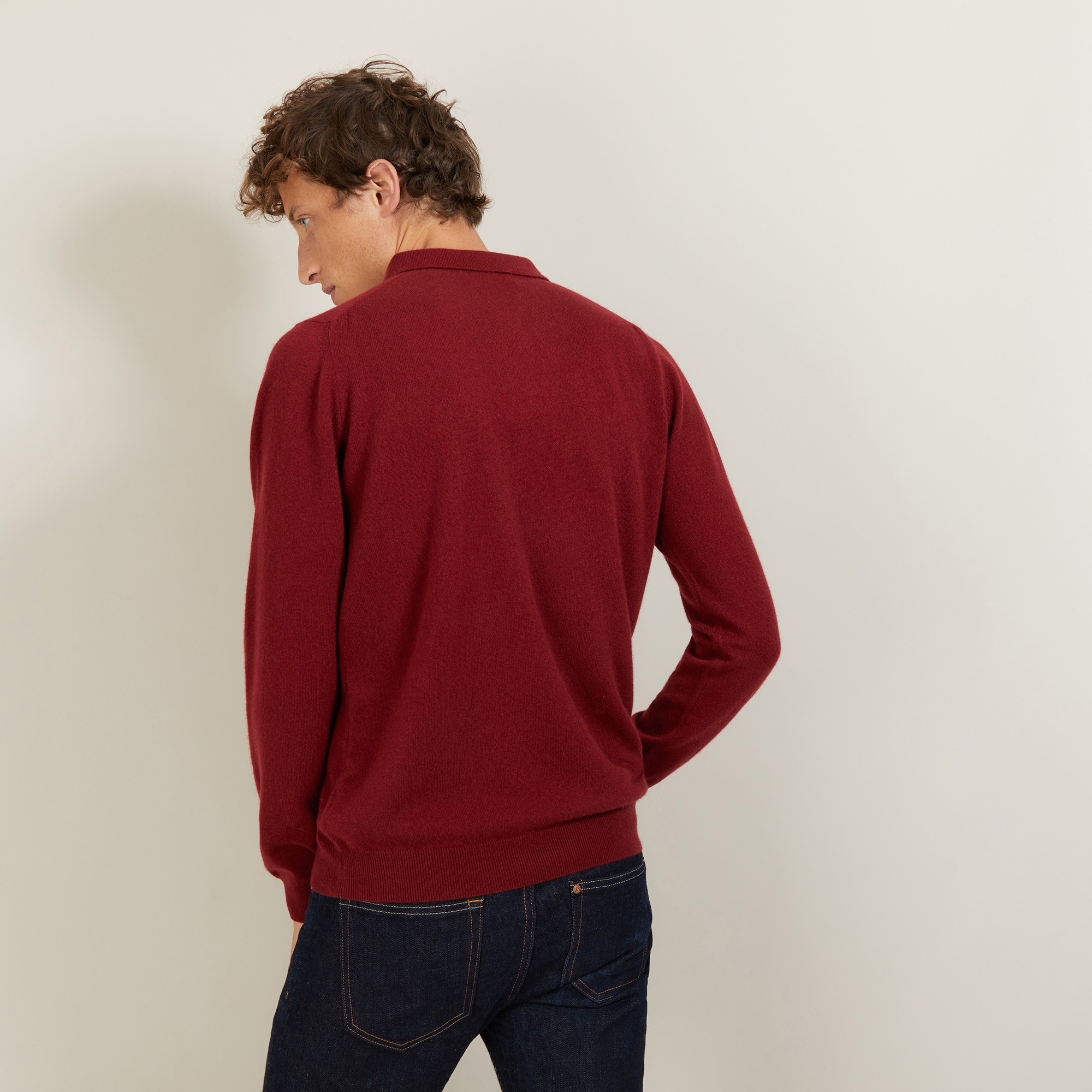 Polo manches longues en 100% cachemire - BILLY