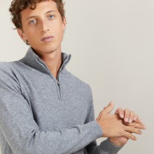 Cashmere sweater with zip neck - BLAISE