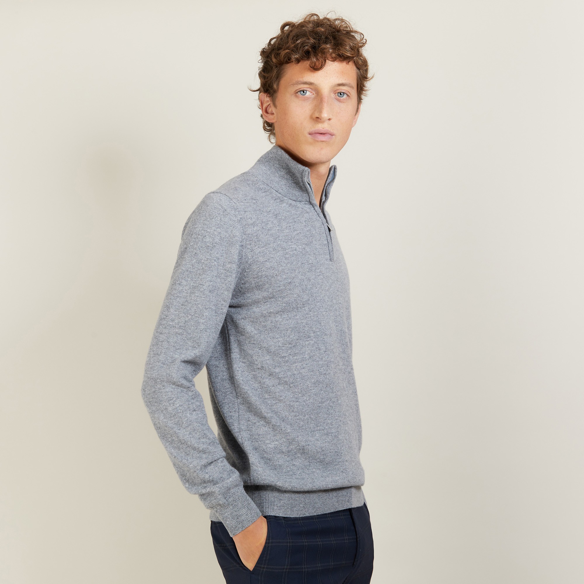 Cashmere sweater with zip neck - BLAISE