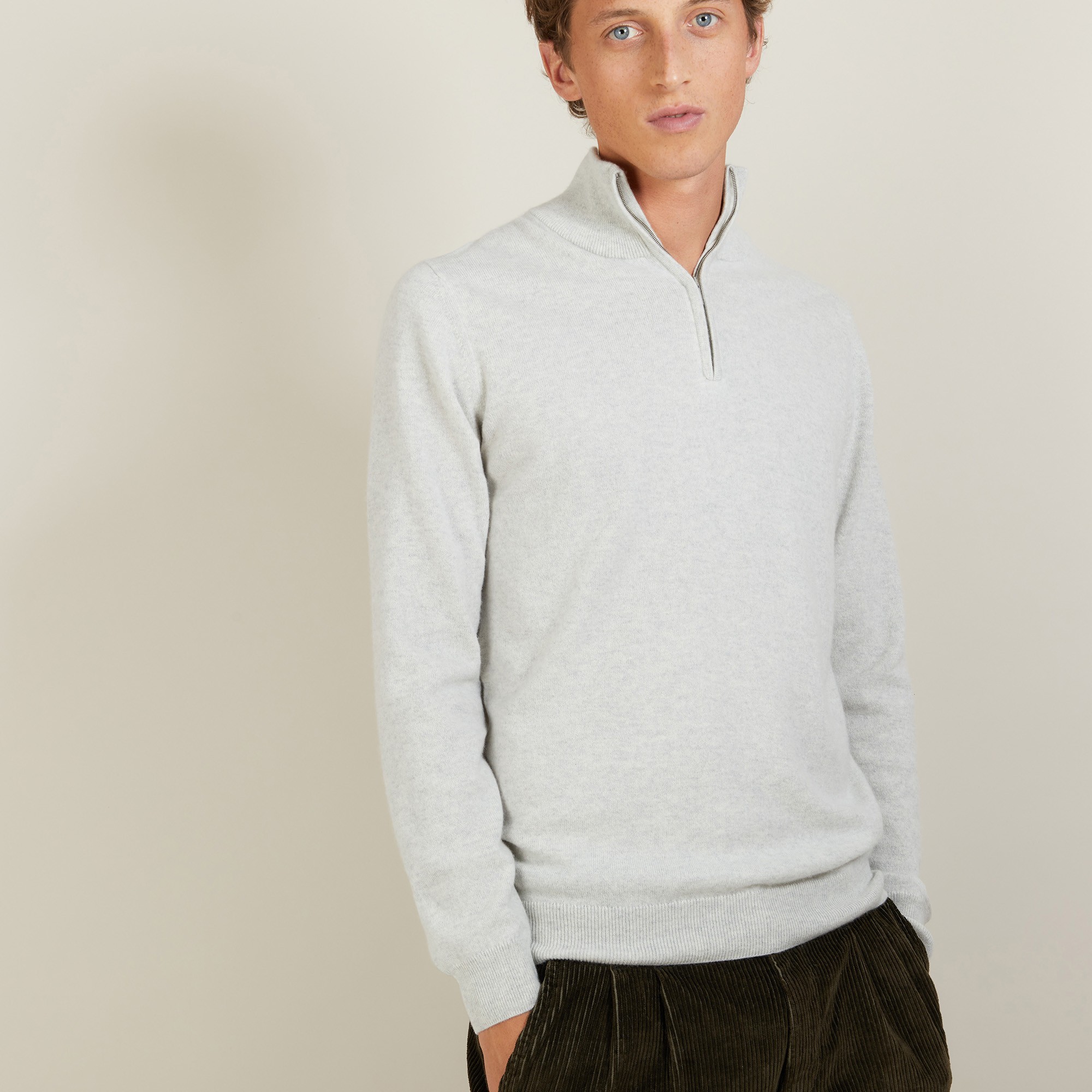 Cashmere sweater with zip neck - BLAISE