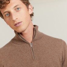 Cashmere sweater with zip neck - BLAISE