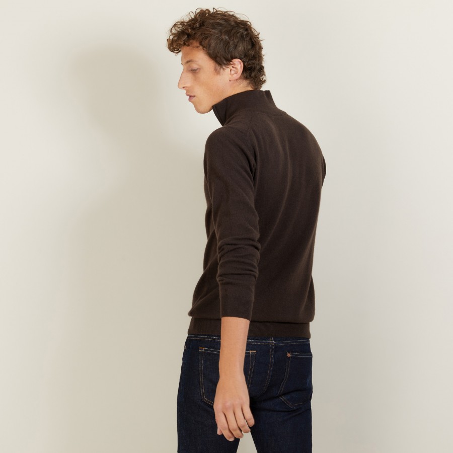 Cashmere sweater with zip neck - Emile