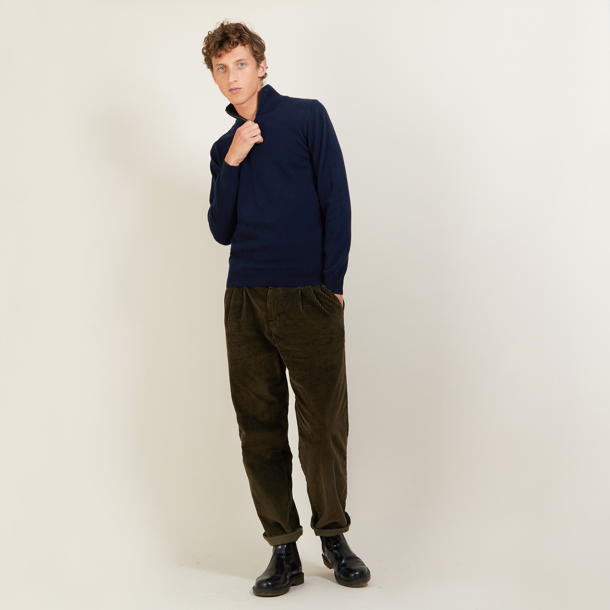 Cashmere sweater with zip neck - BLAISE