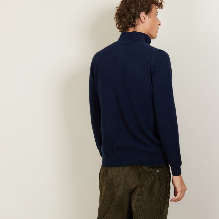 Cashmere sweater with zip neck - Emile