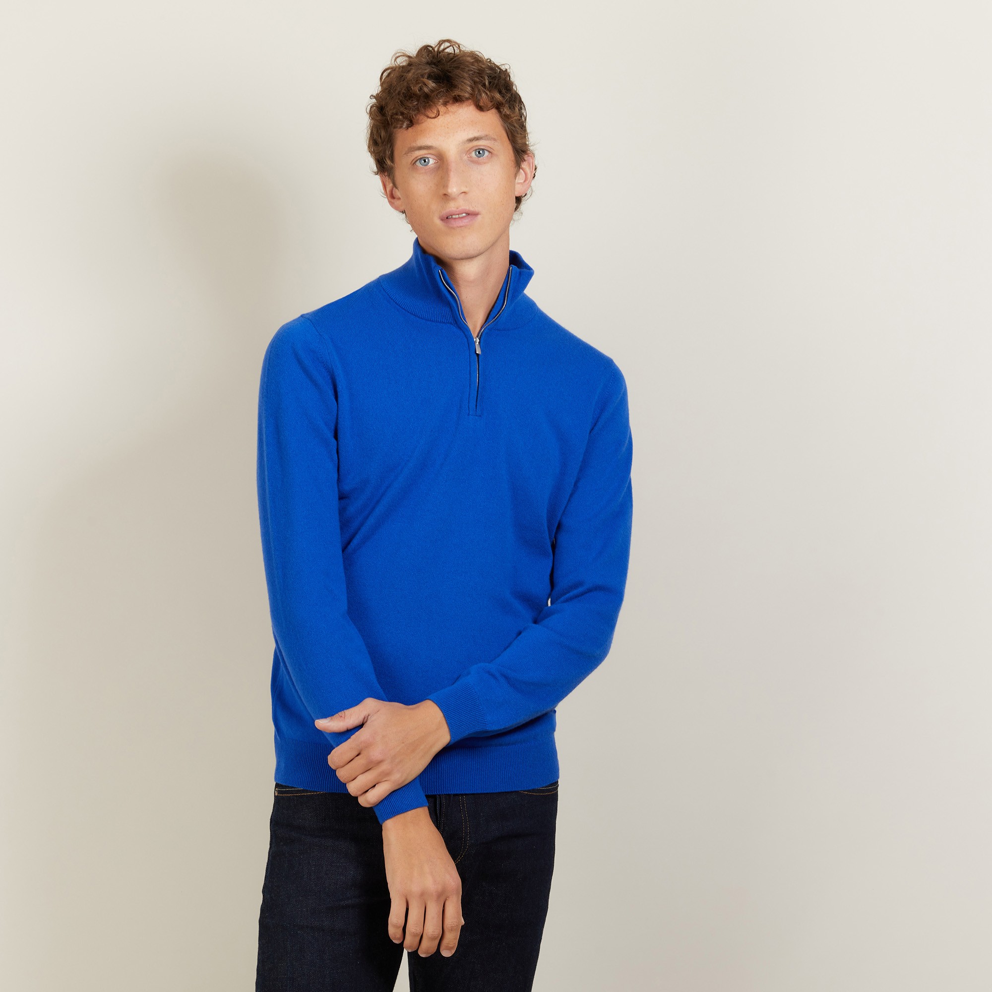 Cashmere sweater with zip neck - BLAISE