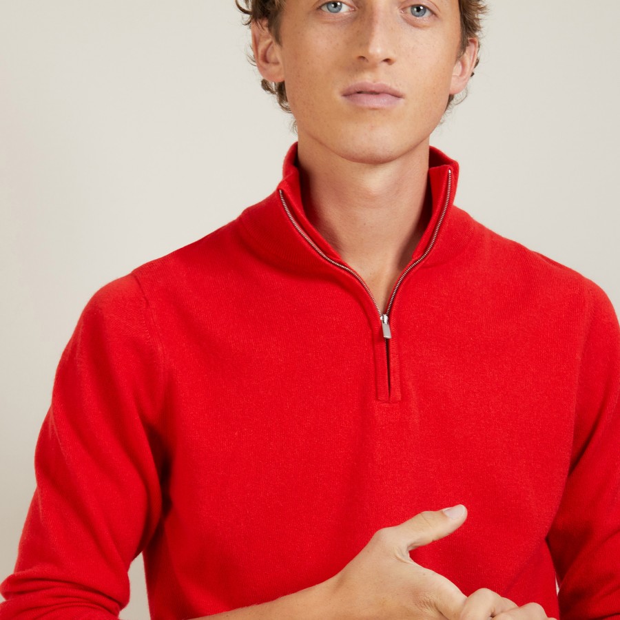 Suéter de cashmere com zíper na gola - Emile