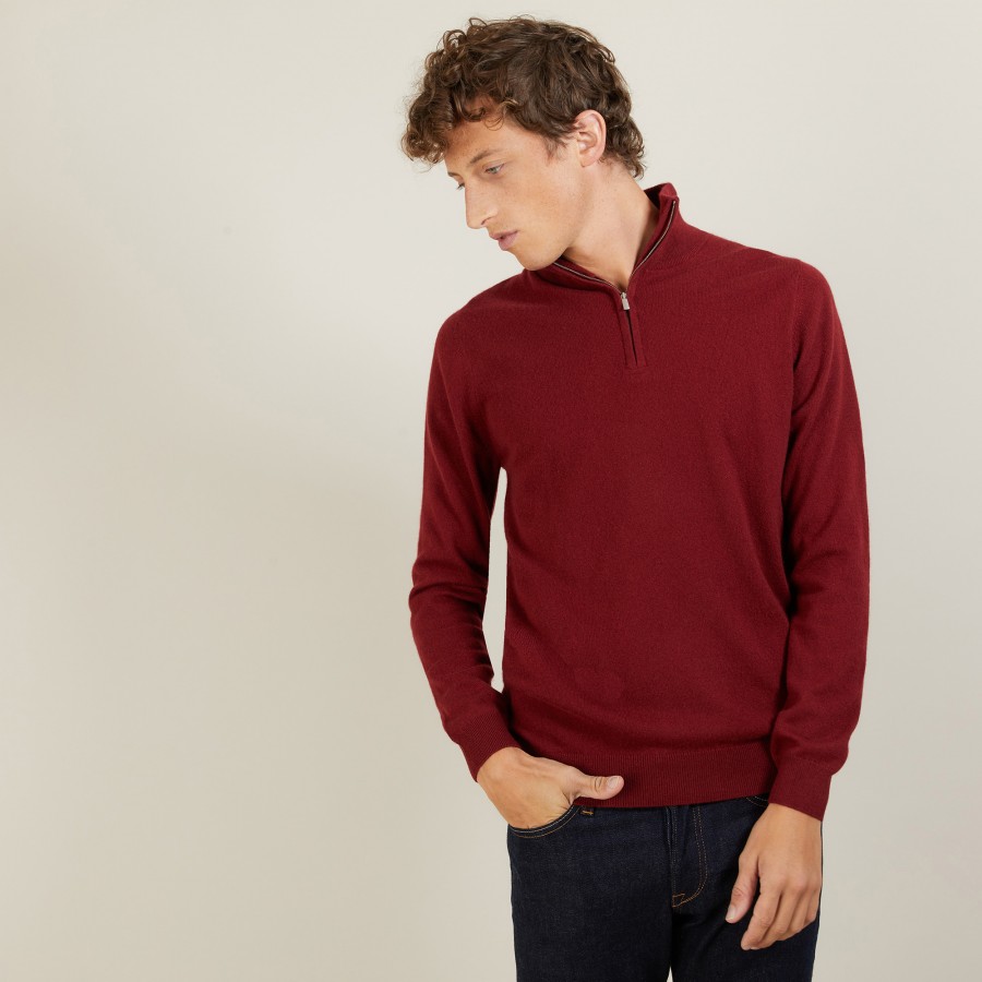 Cashmere sweater with zip neck - Emile