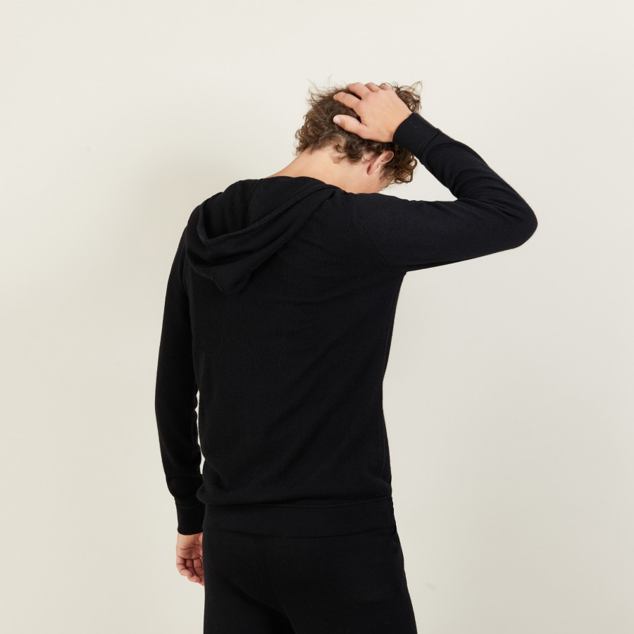 Veste zippée à capuche en cachemire - Emilien