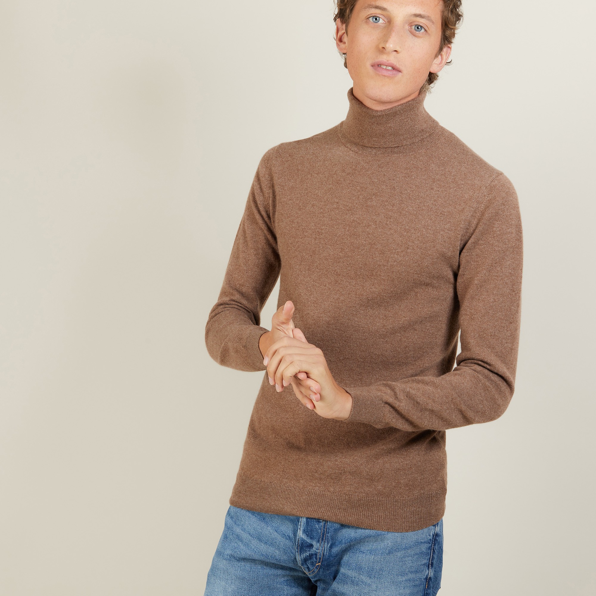 Pull col roulé en cachemire - Bruno 7041 baltique - 06 Marron clair