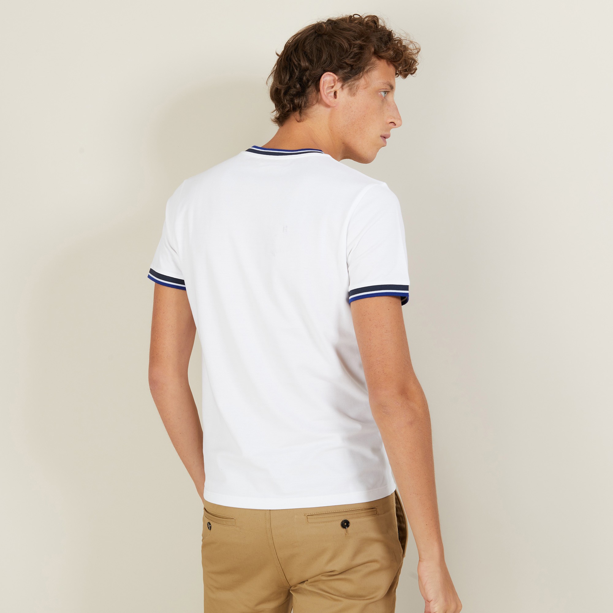 Tri-color pique cotton t-shirt - Duc