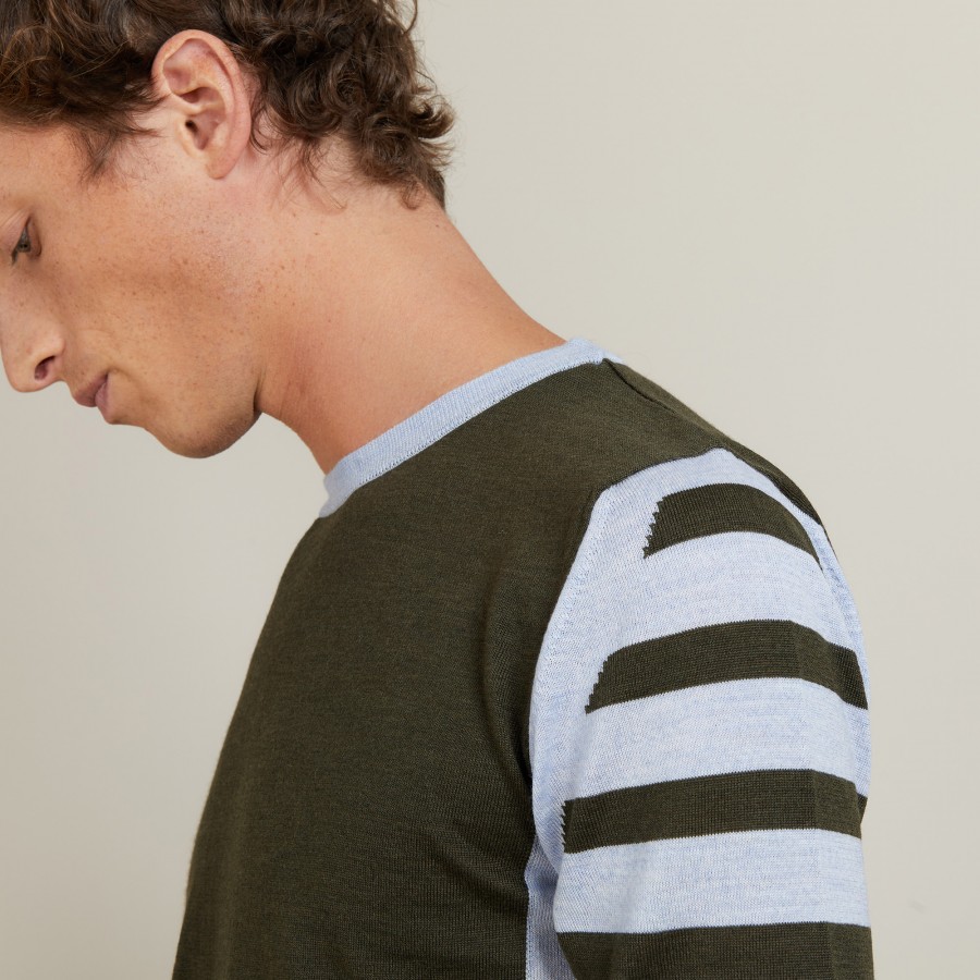 Pull en laine à rayures bicolores - LEO