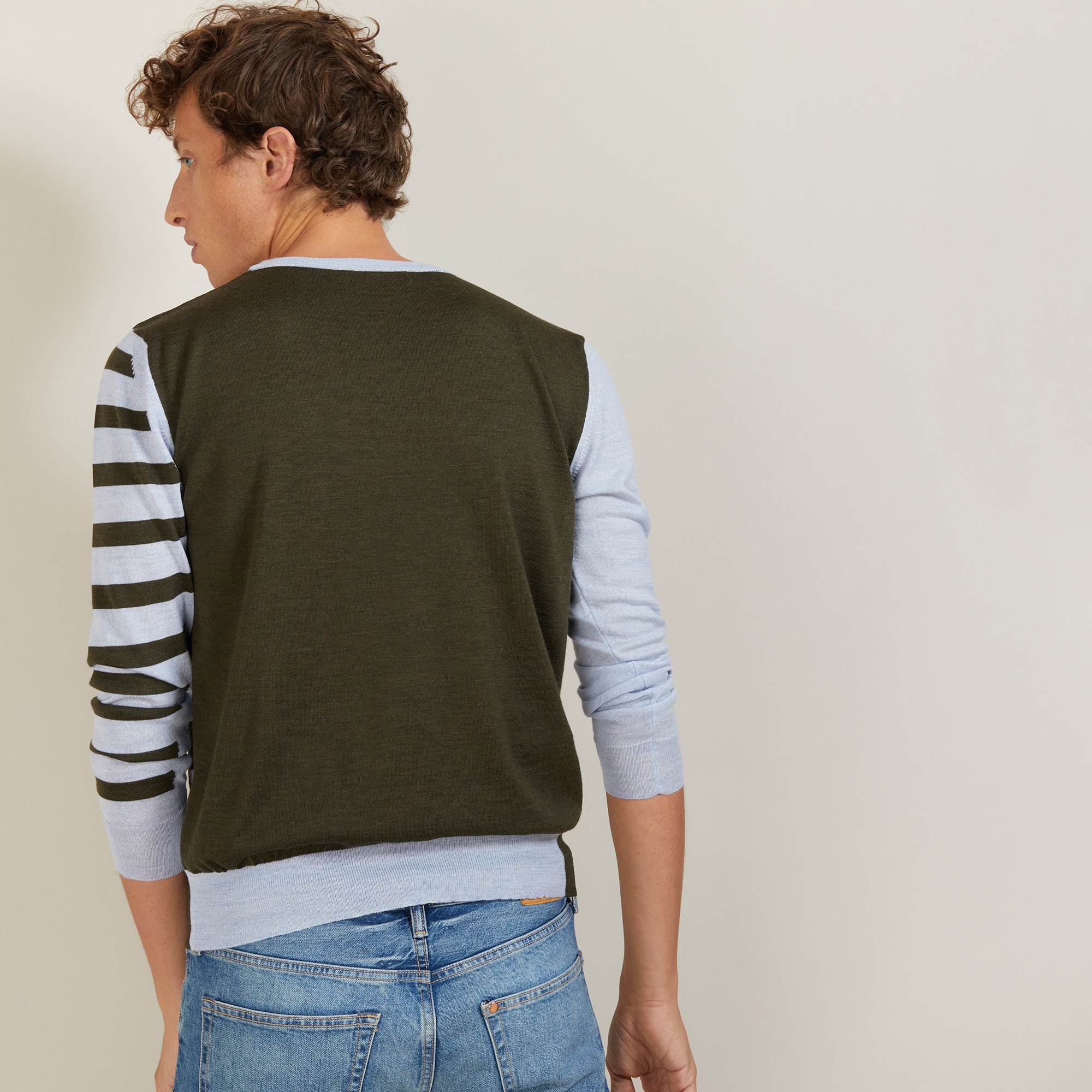 Pull en laine à rayures bicolores - LEO