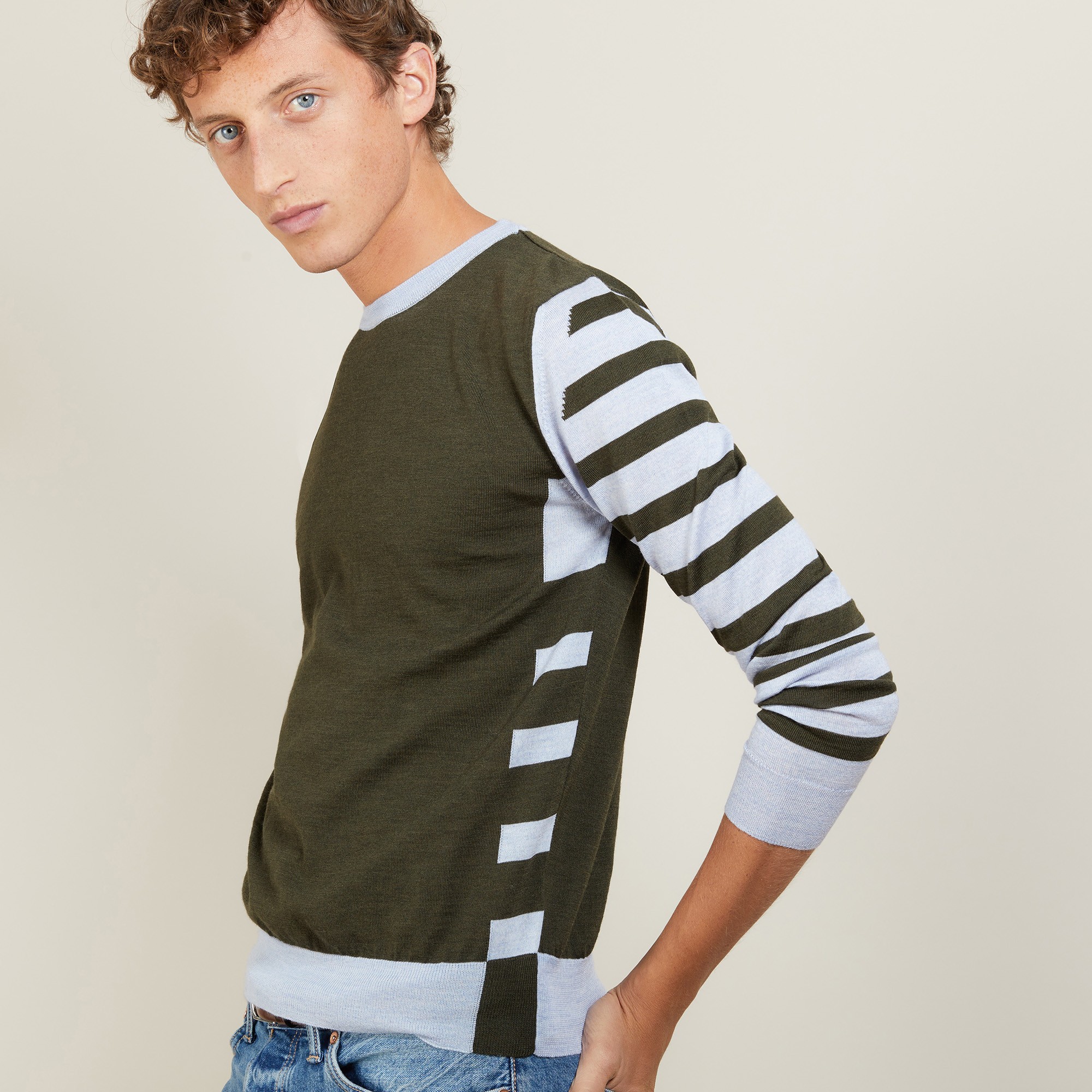 Pull en laine à rayures bicolores - LEO
