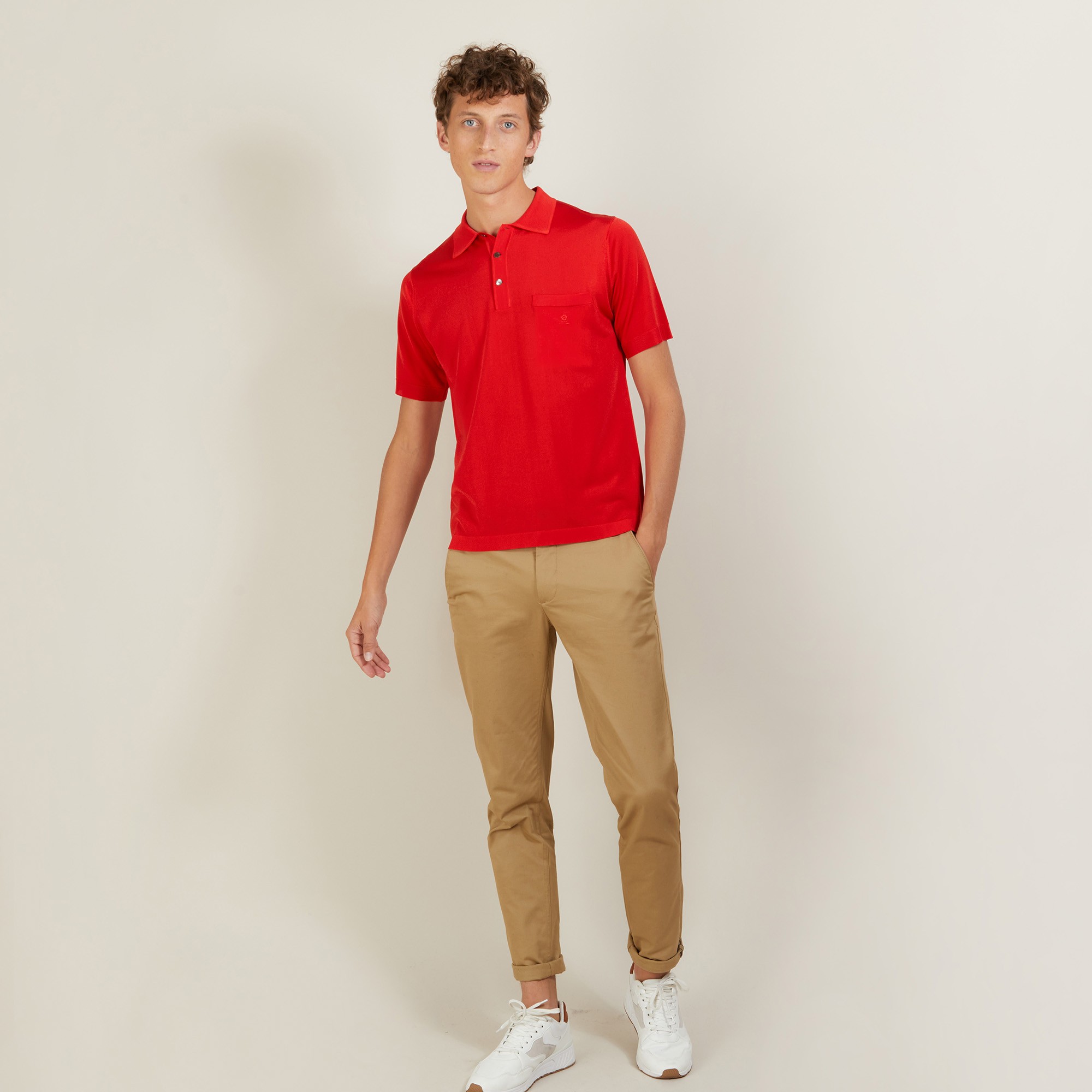 Polo manches courtes en Fil Lumière Vadim 9983 basque - 52 Rouge 