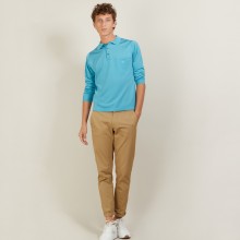 Polo manches longues homme en Fil Lumière Boris 5333 nerifer - 49 Turquoise