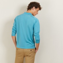 Polo manches longues homme en Fil Lumière Boris 5333 nerifer - 49 Turquoise
