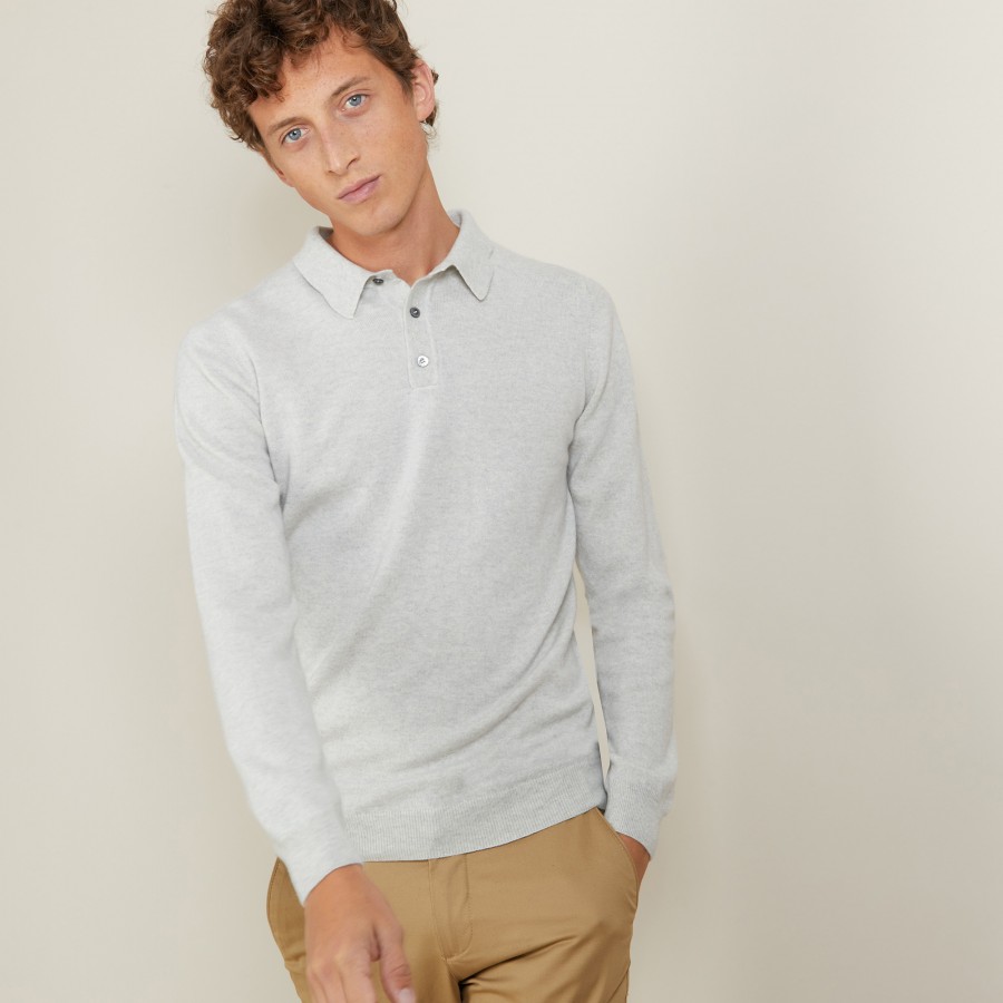 Suéter de cashmere com gola polo - Emerson