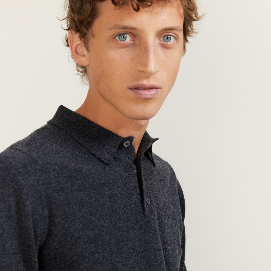 Suéter de cashmere com gola polo - Emerson