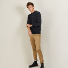 long-sleeved polo shirt in 100% cashmere-BILLY