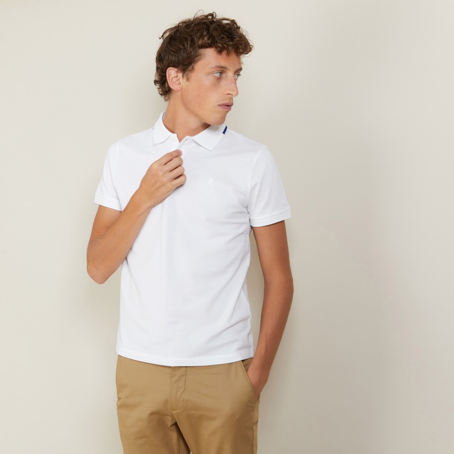Short-sleeved cotton pique polo shirt - Babelle