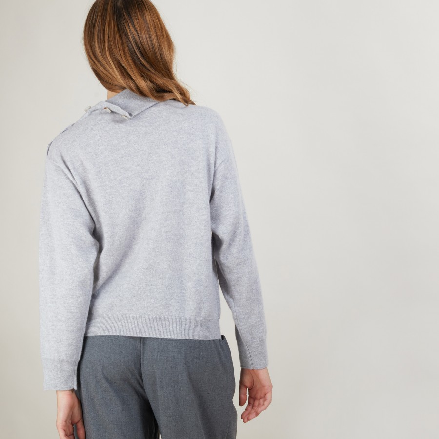 Cashmere sweater with button-down collar - Gretel bis
