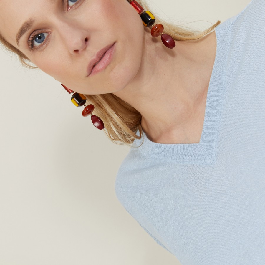 Pull emmanchures marteau en lin cachemire - Bailen