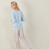 Pull emmanchures marteau en lin cachemire - Bailen 7242 reflet - 04 Bleu clair