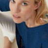 Grand pull col v en grosse maille - Balata 7213 givre - 11 Gris clair