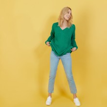 Large chunky knit v-neck sweater - Balata