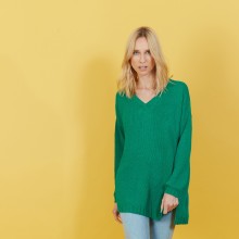 Large chunky knit v-neck sweater - Balata