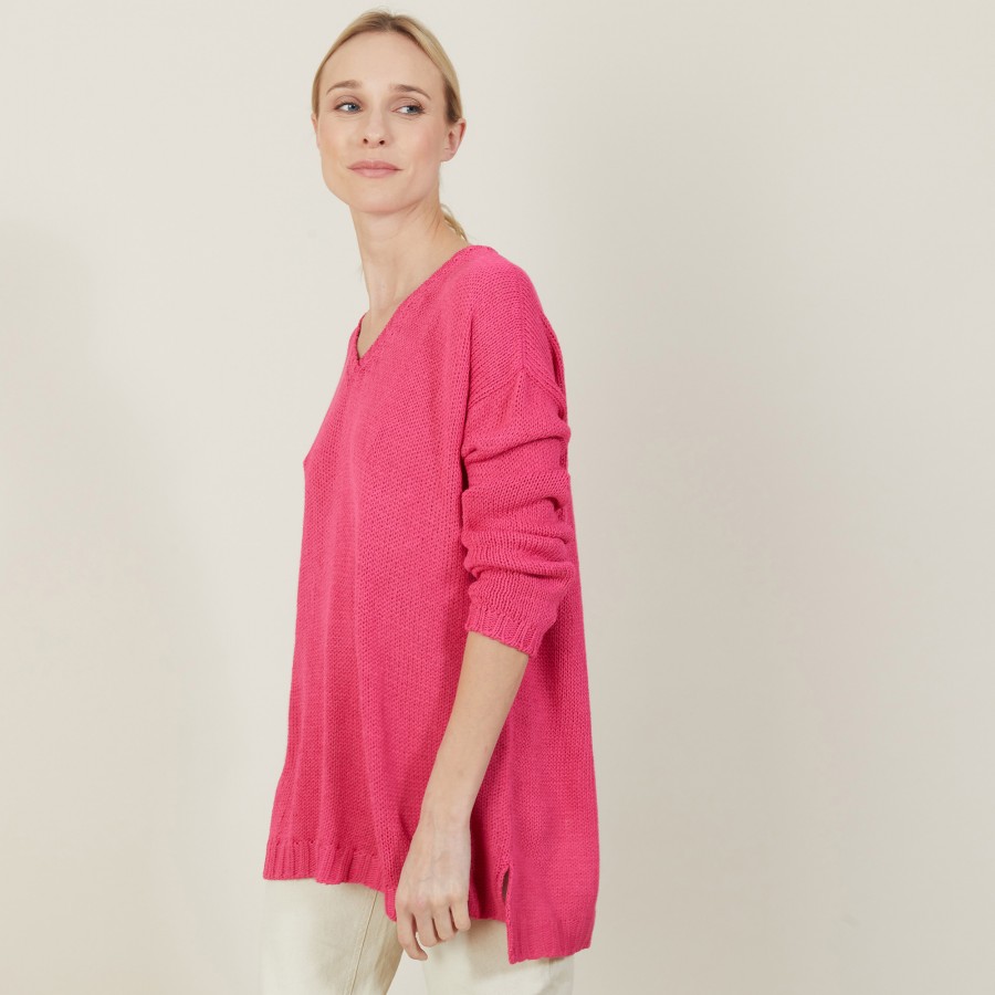 Large chunky knit v-neck sweater - Balata