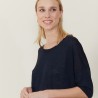 Loose round-neck slub linen T-shirt - Mairena