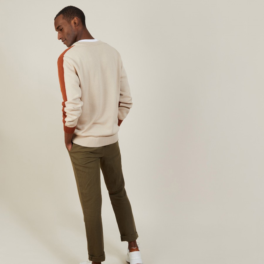 Two-tone cardigan in large cotton - Pierra