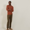 T-shirt col tunisien en lin flammé - Blayne 7230 epice - 46 Marron clair